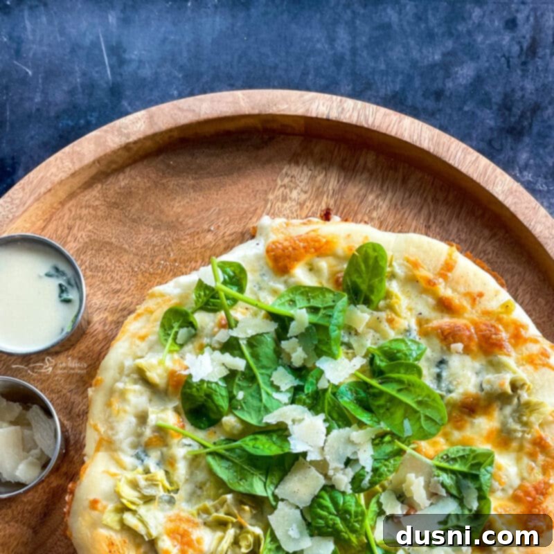 Artichoke Alfredo Pizza