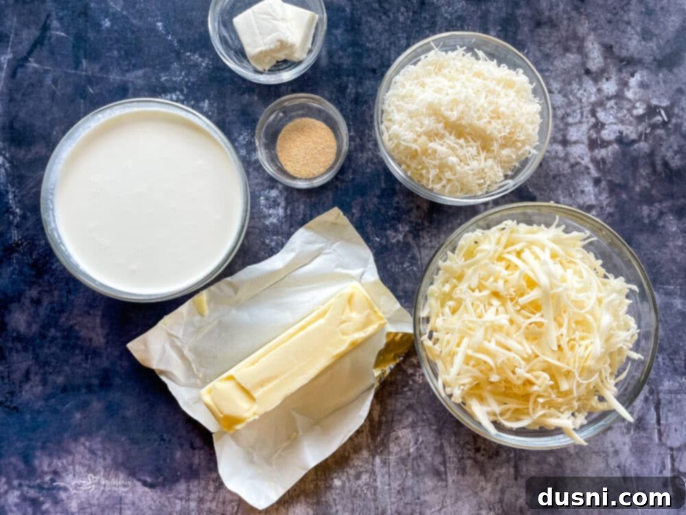 Ingredients for Spinach & Artichoke Alfredo Pizza