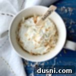 Tropical Coconut Mug Delight 11 overhead Coconut Mug Cake