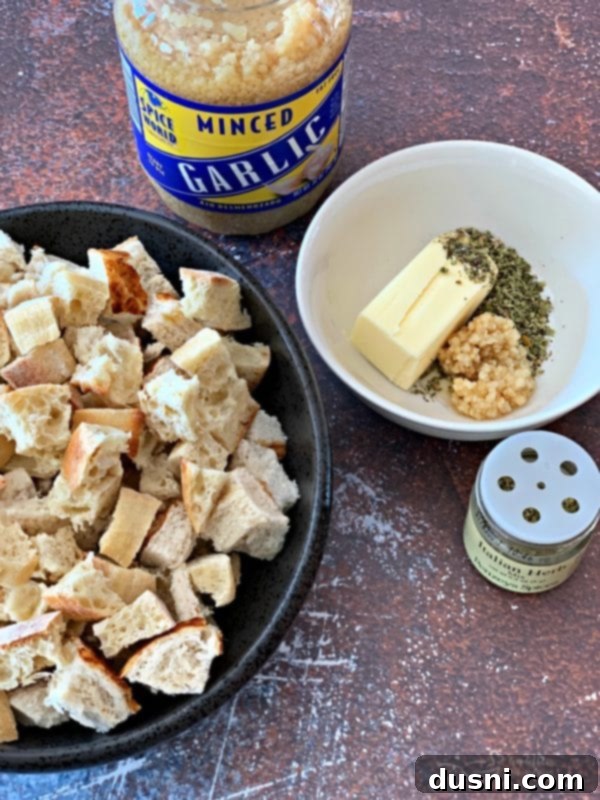 Make Homemade Croutons from leftover bread