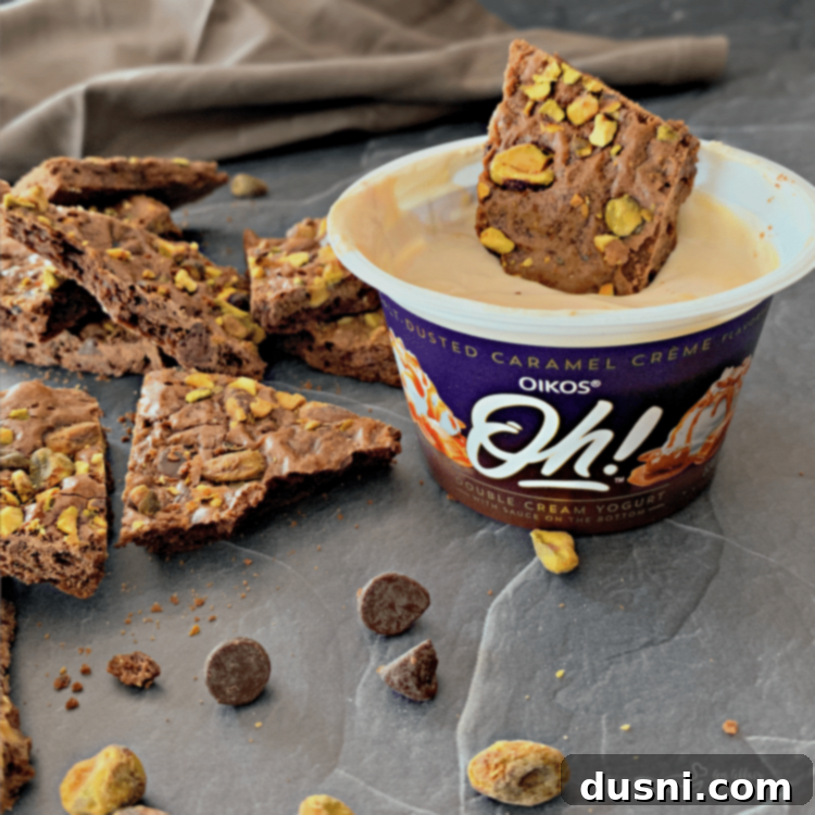 Easy Brownie Bark with Pistachios 