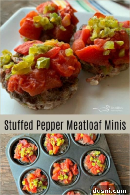 Stuffed Pepper Meatloaf Minis on a serving platter