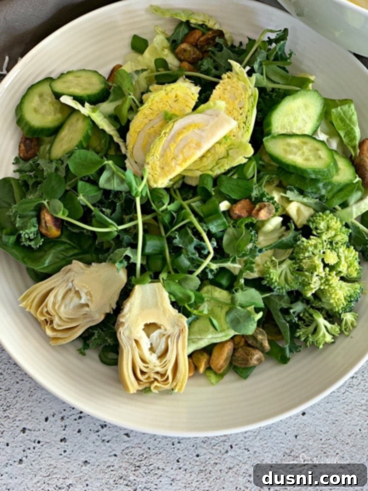 Bright Greens with Zesty Lemon Thyme Vinaigrette 9 Green Salad with Lemon Thyme Vinaigrette