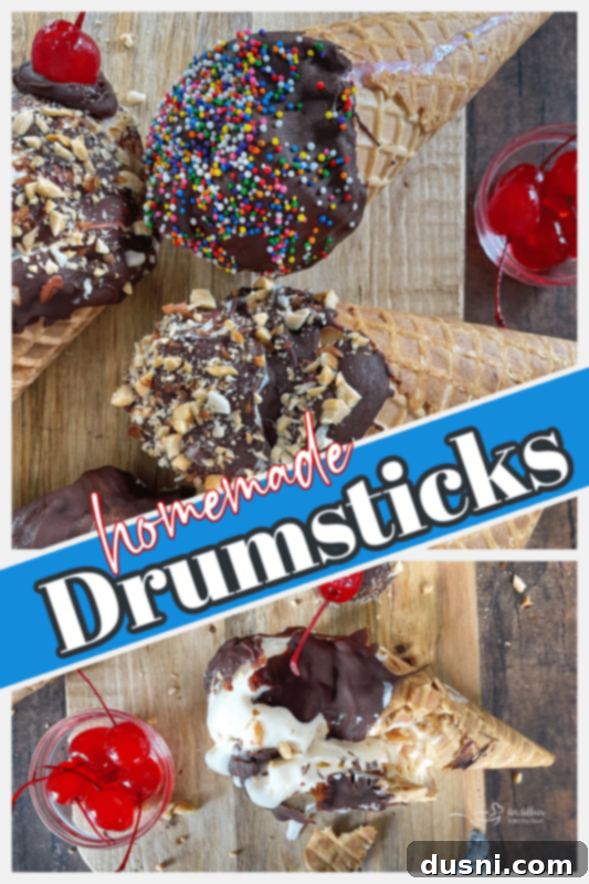 The Ultimate Homemade Drumsticks 11 Drumsticks graphic with various toppings and flavors