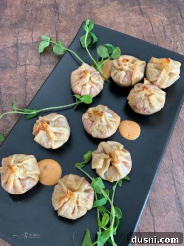 Reuben Wonton Purses, baked in a mini muffin pan