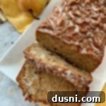 Autumn Pear & Spice Bread 9 Pear Bread overhead on a white serving plate