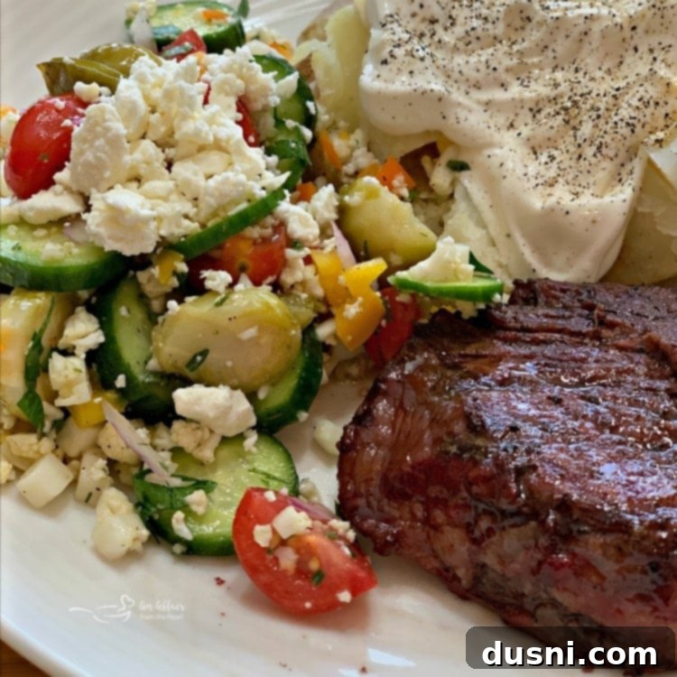 Plated Greek Cauliflower Rice Salad with Brussels Sprouts