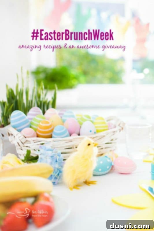 Caramelized Blueberry Upside-Down Rolls 3 #EasterBrunchWeek: A vibrant banner promoting the Easter Brunch Week event with various brunch-themed graphics.