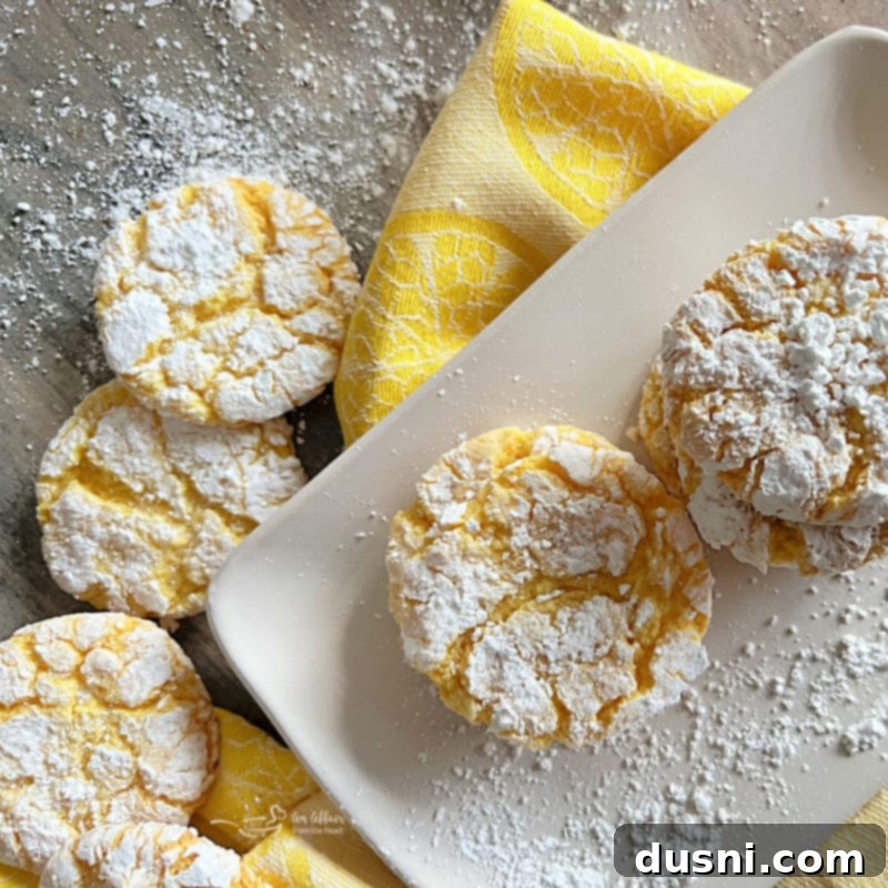 lemon cake cookies aka lemon crinkles and lemon whippersnappers