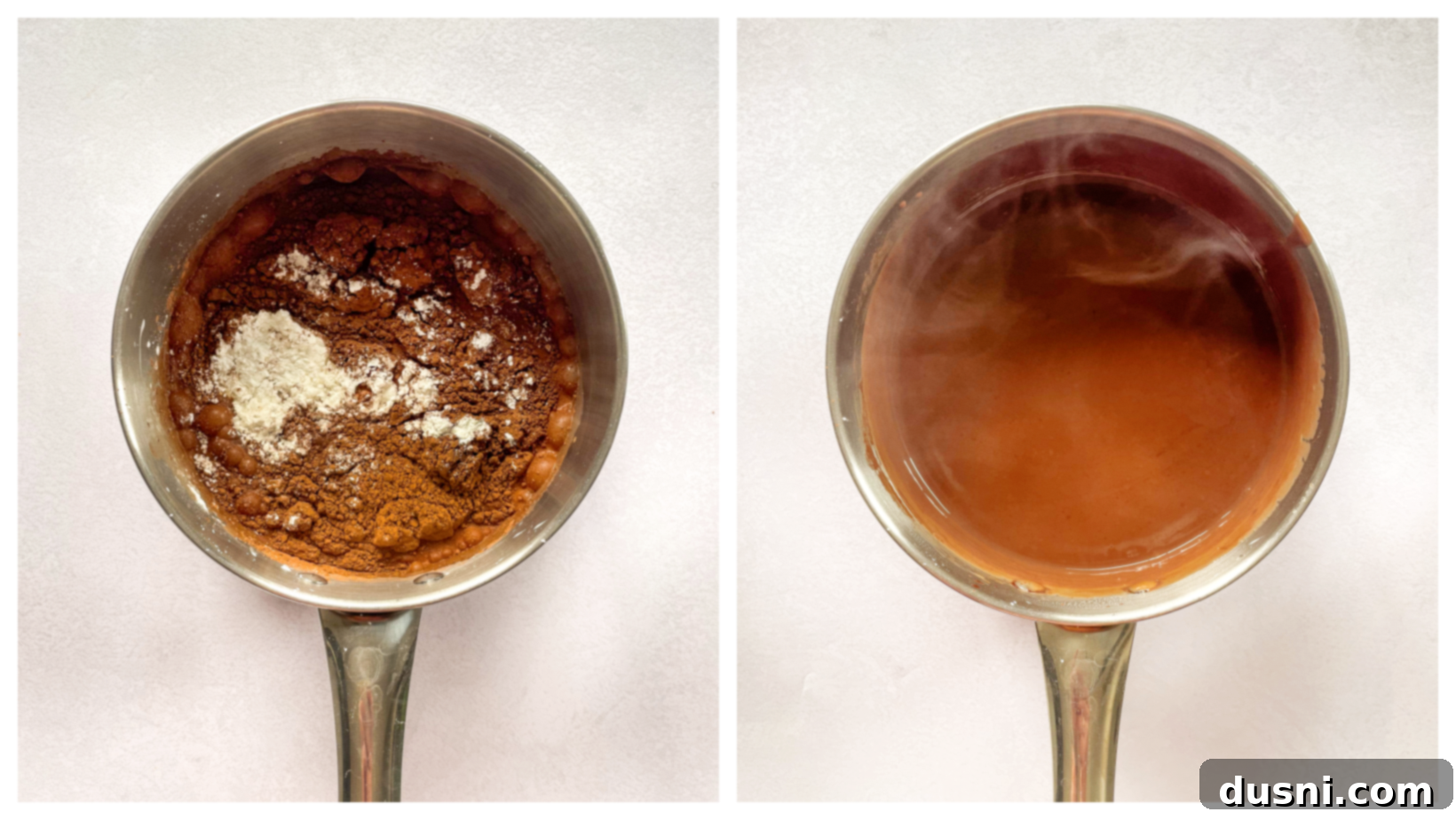 A graphic illustrating the steps to making chocolate meringue pie.