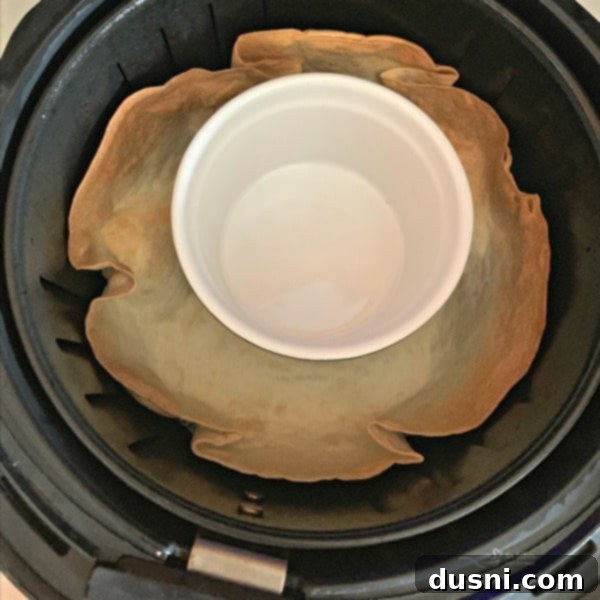 Crispy Air Fryer Taco Salad Bowls 8 Air Fryer Taco Salad Bowls how to finish cooking