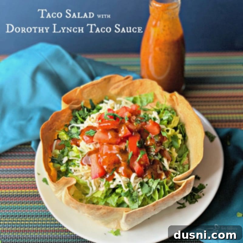 Cover image for a video tutorial on making Taco Salads with Dorothy Lynch Taco Sauce