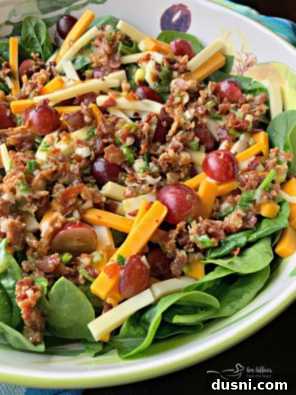 Silverglade Spinach Salad - Bacon Dijon Dressing close up