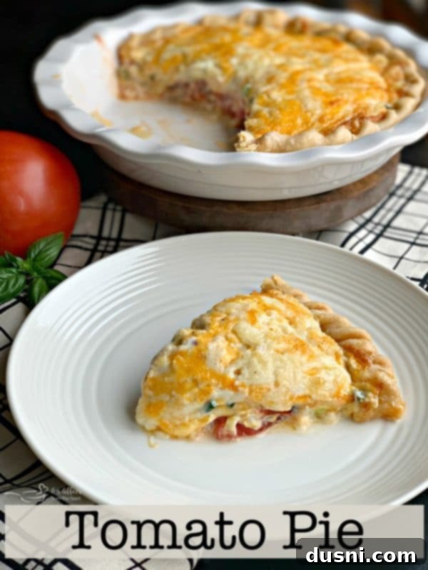 Close up of a rustic Tomato Pie