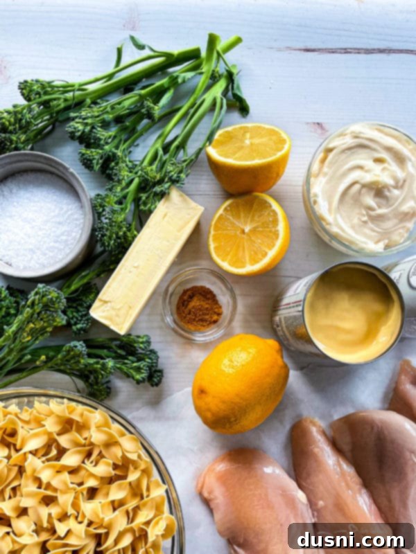 All ingredients for Chicken Divan displayed