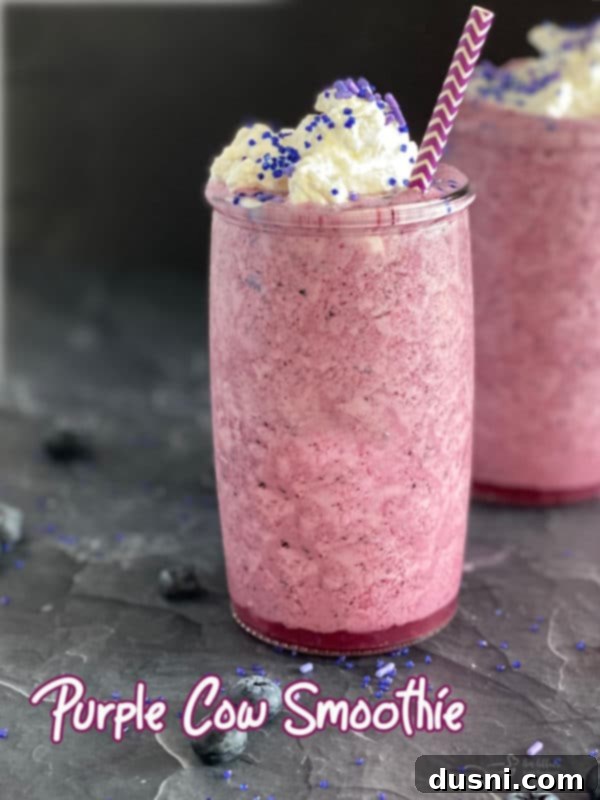 Violet Cream Dream 11 Two glasses of purple cow smoothie