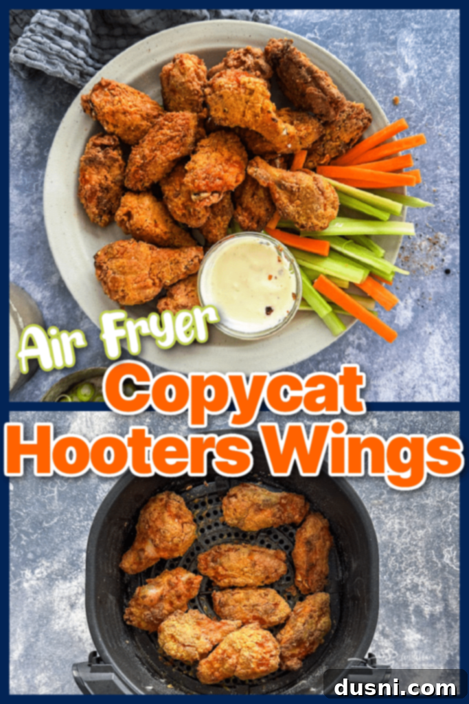 Air Fryer Copy Cat Hooters Wings on a baking sheet