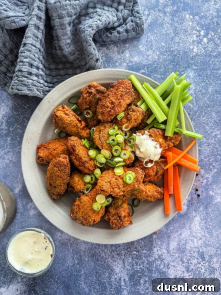 Air Fryer Copy Cat Hooters Wings on a serving board