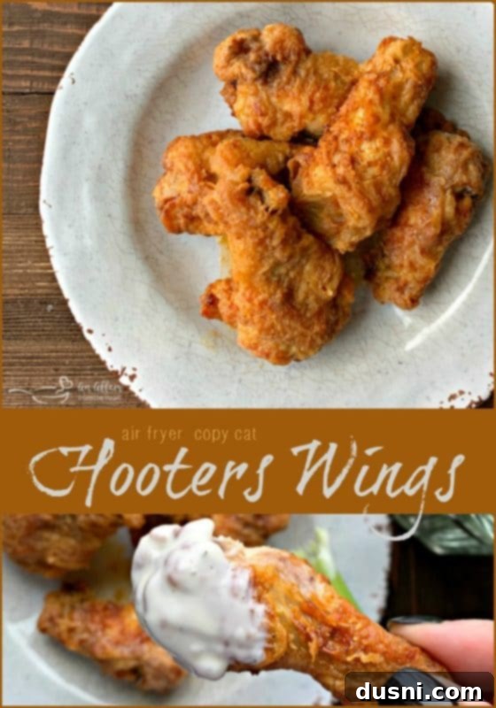 Air Fryer Copy Cat Hooters Wings on a plate with celery