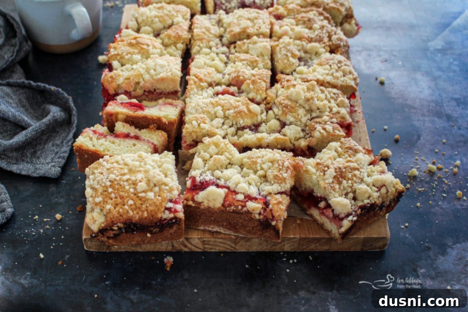 Cherry Streusel Coffee Cake 6 A top-down view of the cherry coffee cake in a baking dish