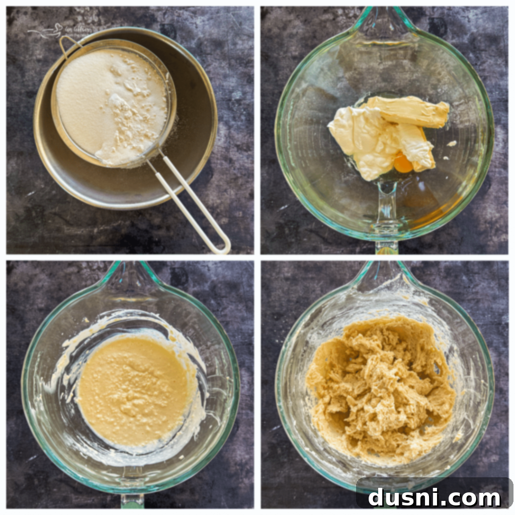 Cherry Streusel Coffee Cake 7 Mixing dry ingredients in a bowl for cherry coffee cake