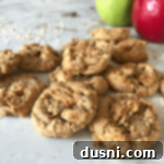 Homemade Apple Pie Oatmeal Cookies 13 close up of Apple Pie Oatmeal Cookies on a table