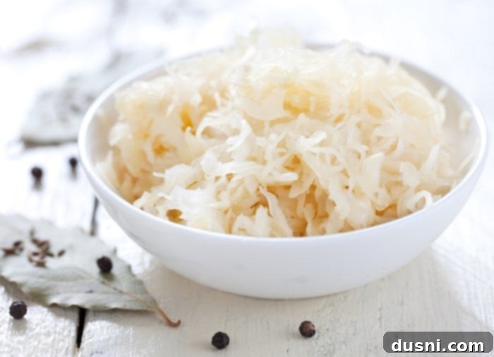 Freshly prepared sauerkraut in a bowl, ready to be served or stored