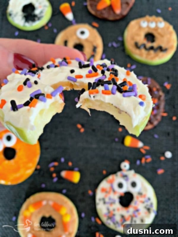 Close up of Apple Donut Monster