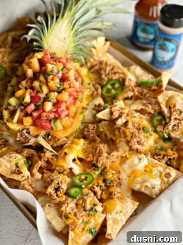 Tropical Chicken Nachos with Tropical Salsa