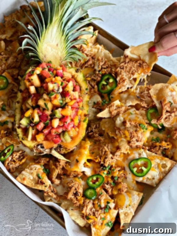 Tropical Chicken Nachos with Tropical Salsa