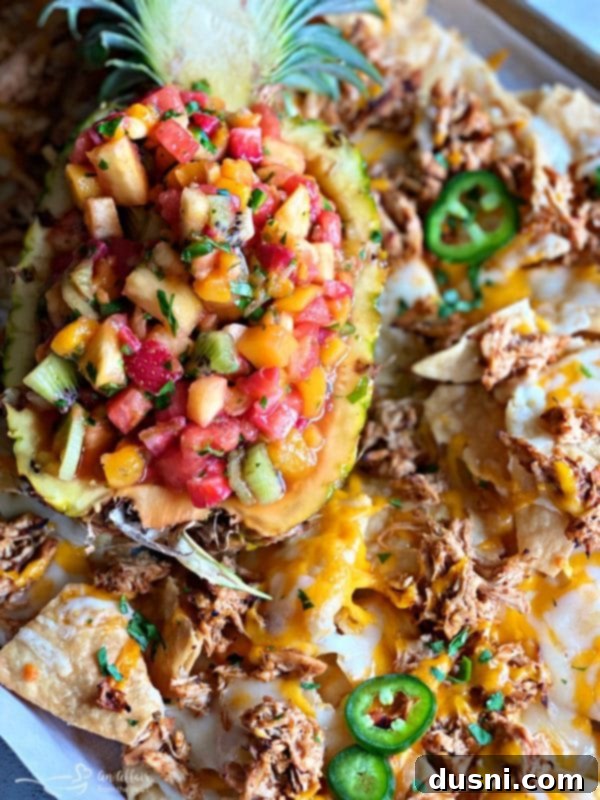 Tropical Chicken Nachos with Tropical Salsa
