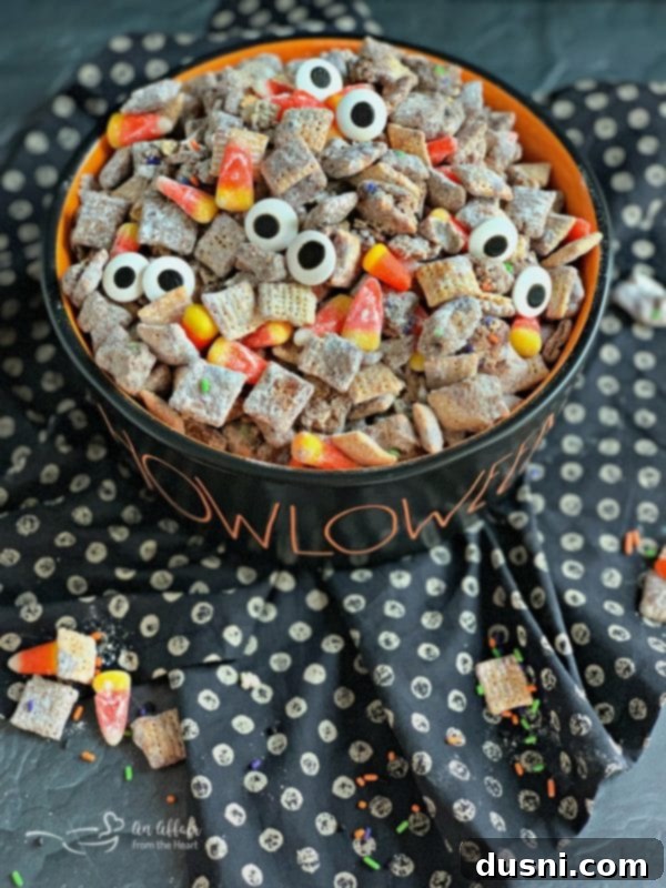 Halloween Double Peanut Butter Muddy Buddies HOWLOWEEN BOWL