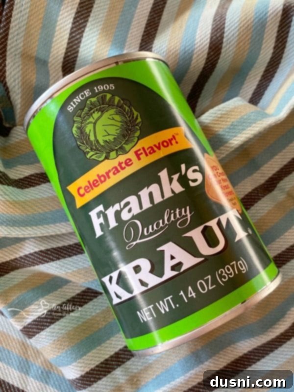 Frank's Kraut branded sauerkraut in a bowl