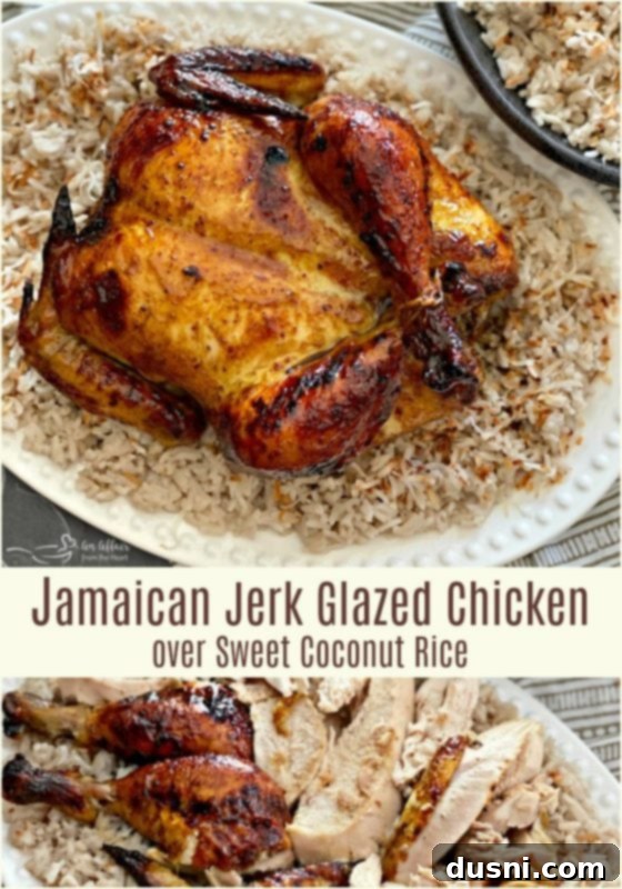 Jamaican Jerk Glazed Chicken over Sweet Coconut Rice - An Affair from the Heart