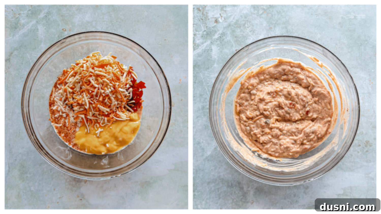 Refried beans spread in a baking dish.