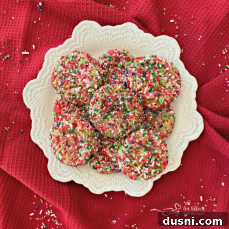 Festive Funfetti Sugar Cookies 5 Square image of bright and festive Funfetti Sugar Cookies, perfect for holiday gatherings