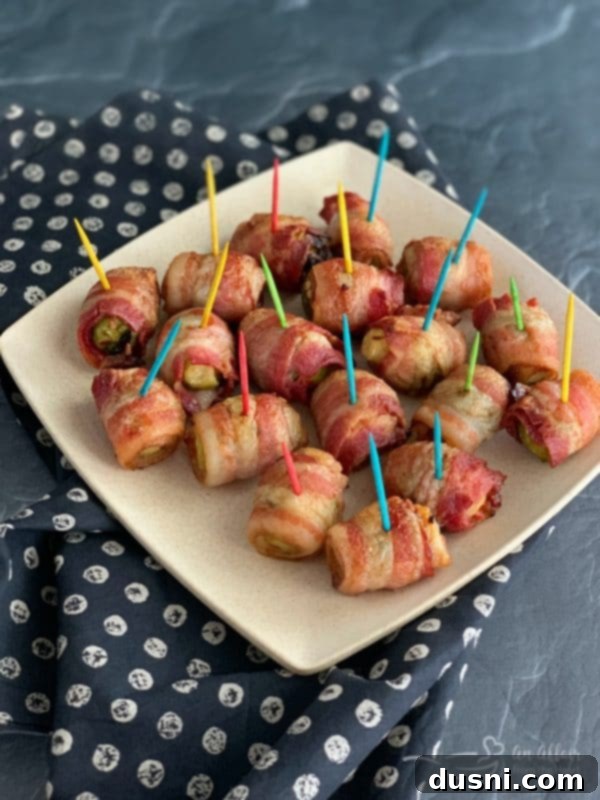 Bacon Wrapped Hot Brussels Sprouts plated