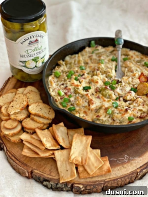 Cheesy Brussels Sprouts Dip with Paisley Farm Dilled Brussels Sprouts