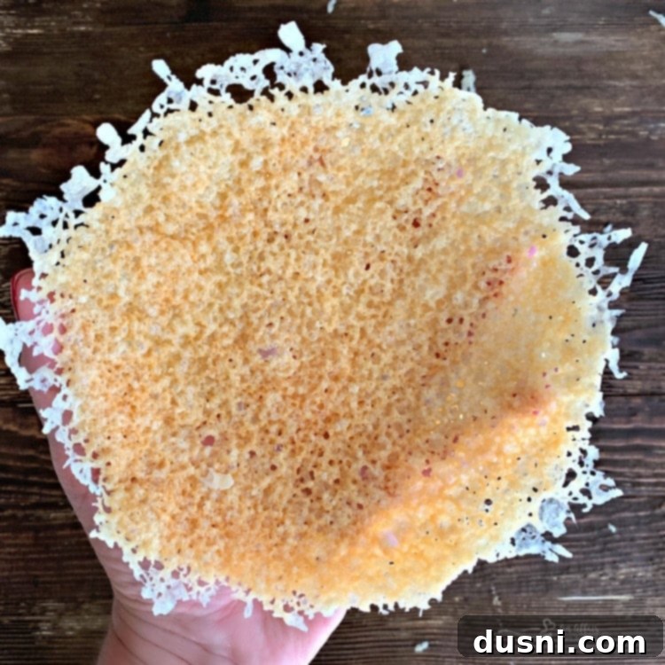 Parmesan Cheese Bowls in my hand