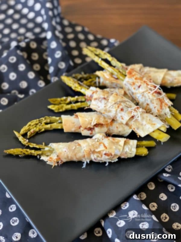 Bacon & Cheese Phyllo Wrapped Pickled Asparagus