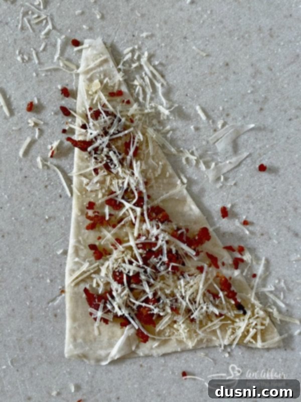 Bacon & Cheese Phyllo Wrapped Pickled Asparagus Prep 3