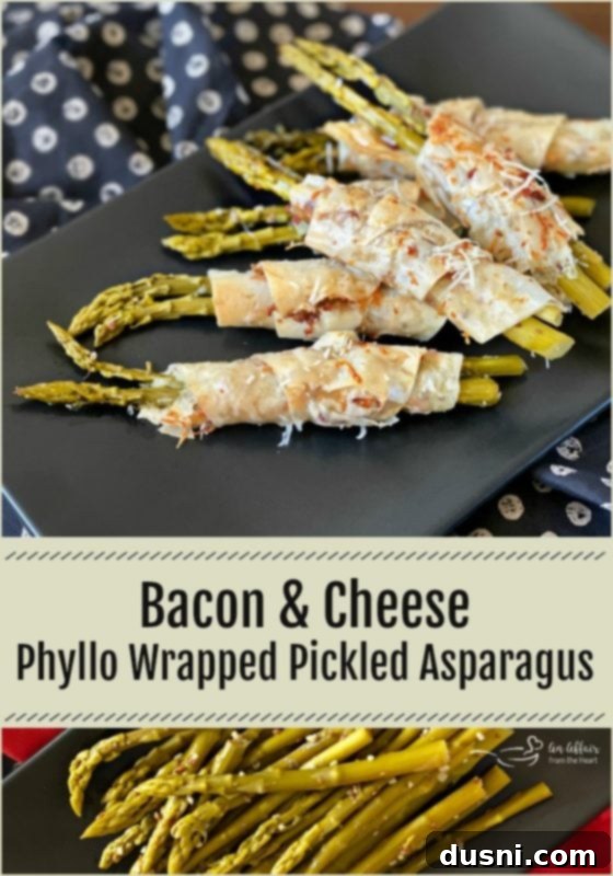 Bacon & Cheese Phyllo Wrapped Pickled Asparagus An Affair from the Heart