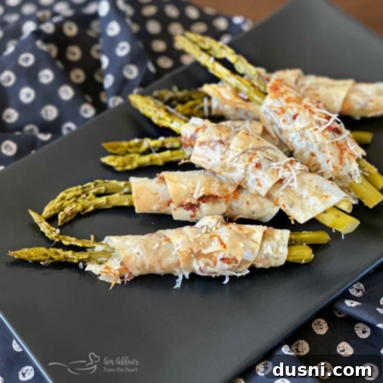 Bacon & Cheese Phyllo Wrapped Pickled Asparagus square