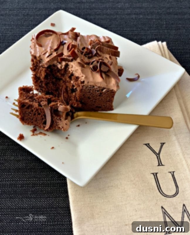 Decadent Chocolate Pudding Frosting on a cake