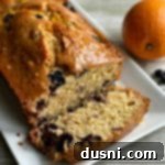 Blueberry Orange Bread sliced close up