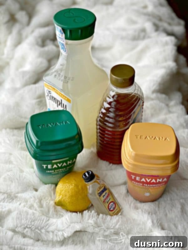 Starbucks Medicine Ball ingredients on a counter