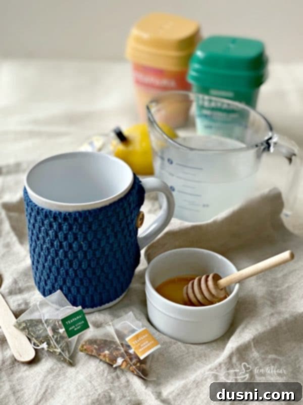 How to make a Starbucks Medicine Ball with ingredients laid out