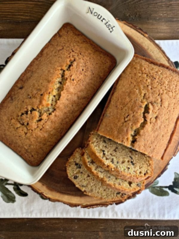Grandma's Zucchini Bread, a comforting, classic recipe cherished by the family.