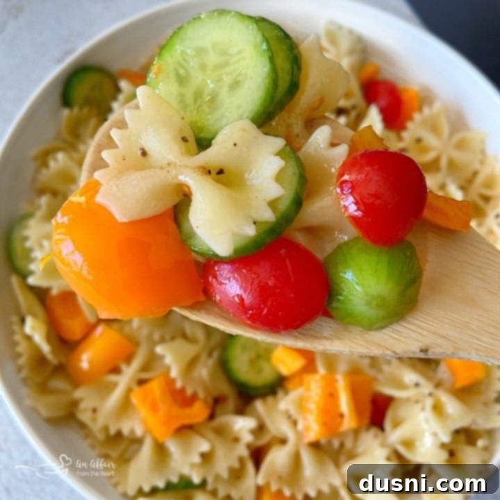 Easy French Vinaigrette Pasta Salad square photo