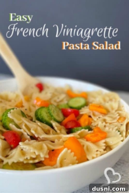 Easy French Vinaigrette Pasta Salad with title card